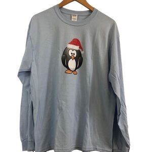 Penguin Christmas Long Sleeve Tshirt Men’s Size Large